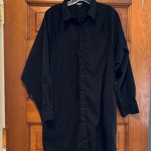 Express Portofino Black Cotton Shirt Dress Size Medium